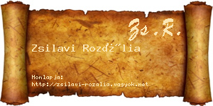 Zsilavi Rozália névjegykártya